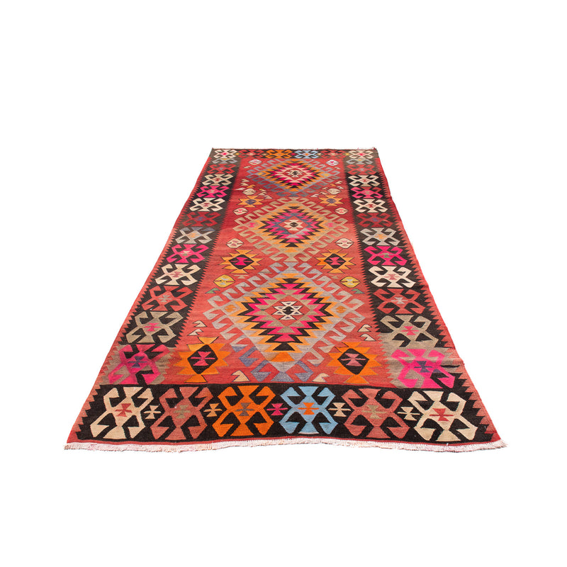 Tapis de couloir Tapis Kelim - Vieux - 350 x 150 cm - multicolore