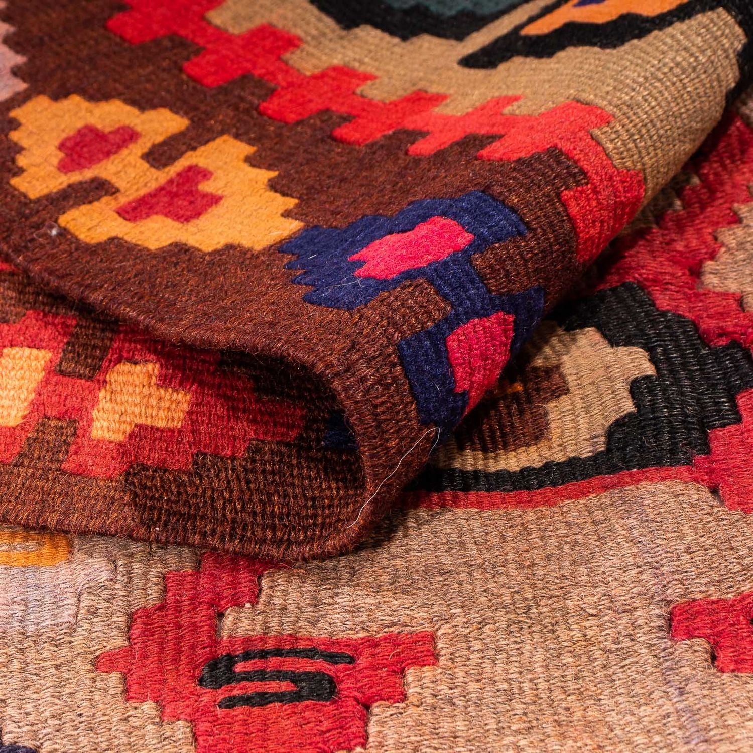 Tapis de couloir Tapis Kelim - Vieux - 360 x 170 cm - multicolore