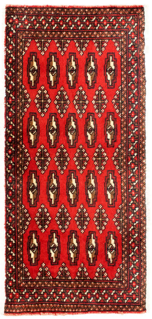 Tapis de couloir Tapis Turkaman - 100 x 50 cm - rouge