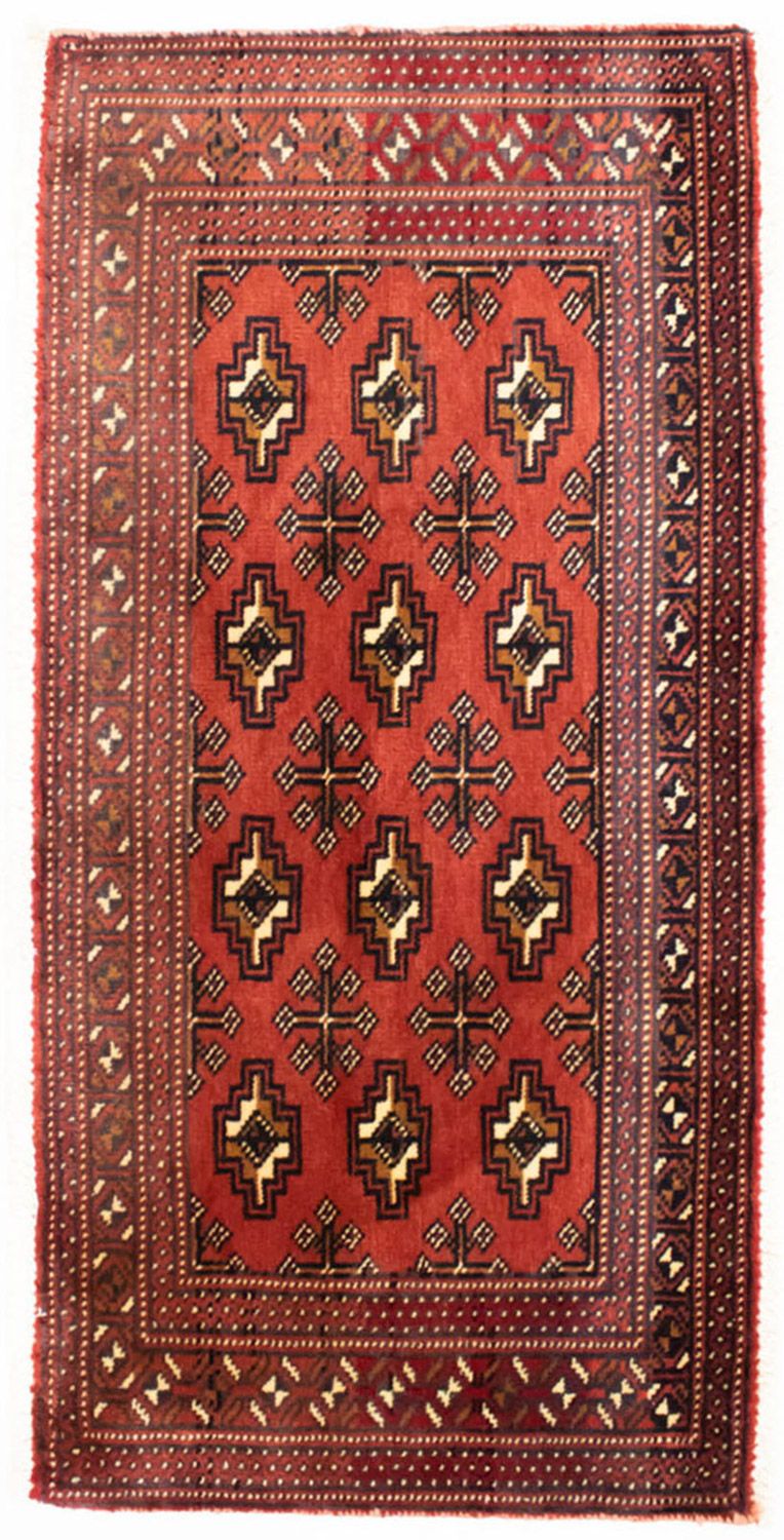 Tapis de couloir Tapis Turkaman - 100 x 50 cm - rouge