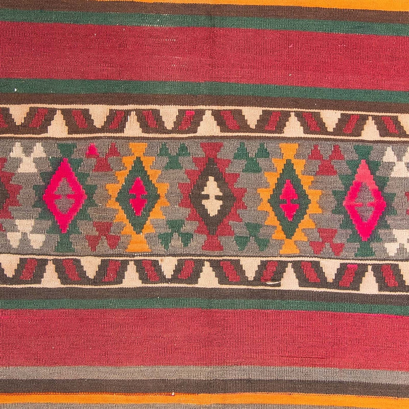 Tapis de couloir Tapis Kelim - Vieux - 400 x 142 cm - multicolore