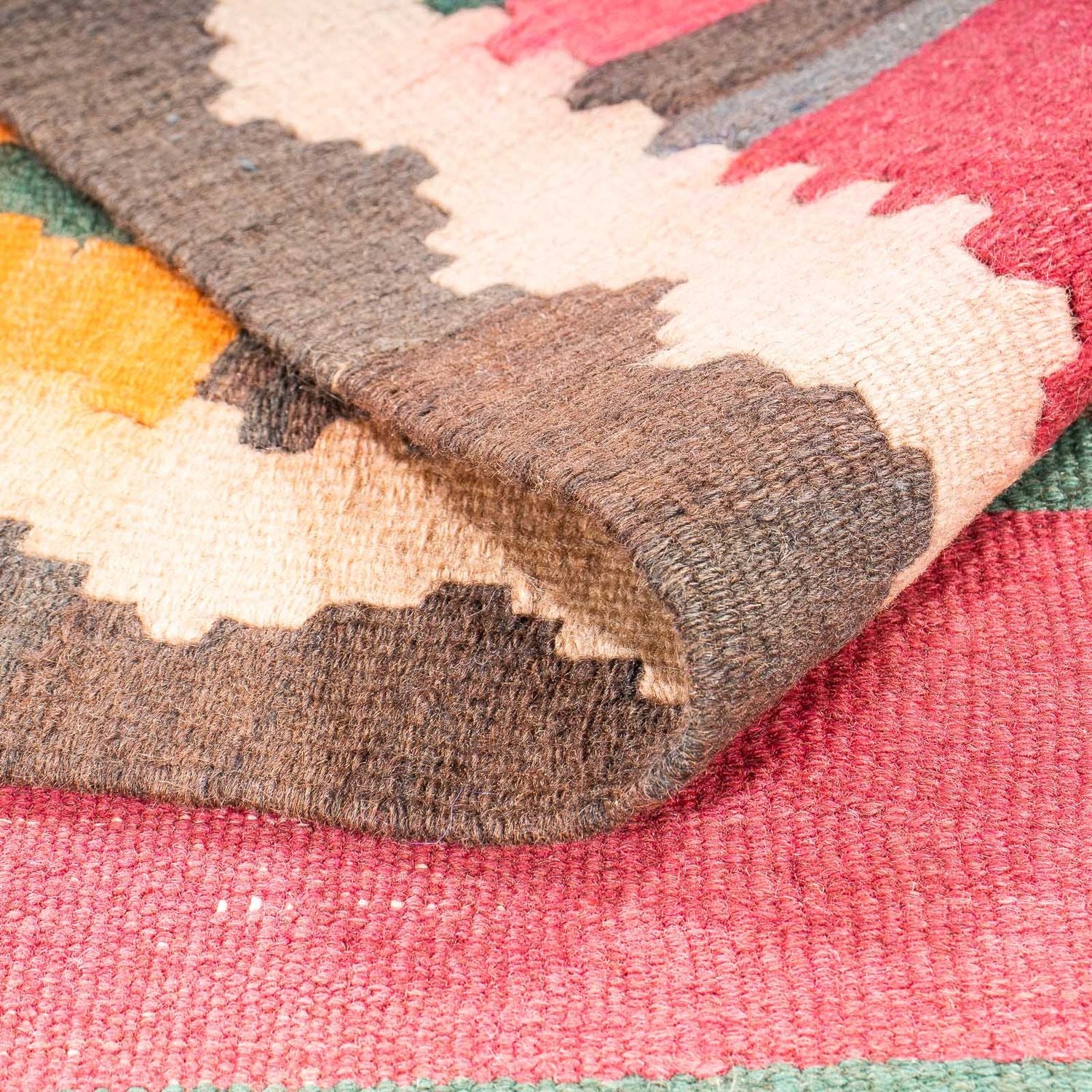 Tapis de couloir Tapis Kelim - Vieux - 400 x 142 cm - multicolore
