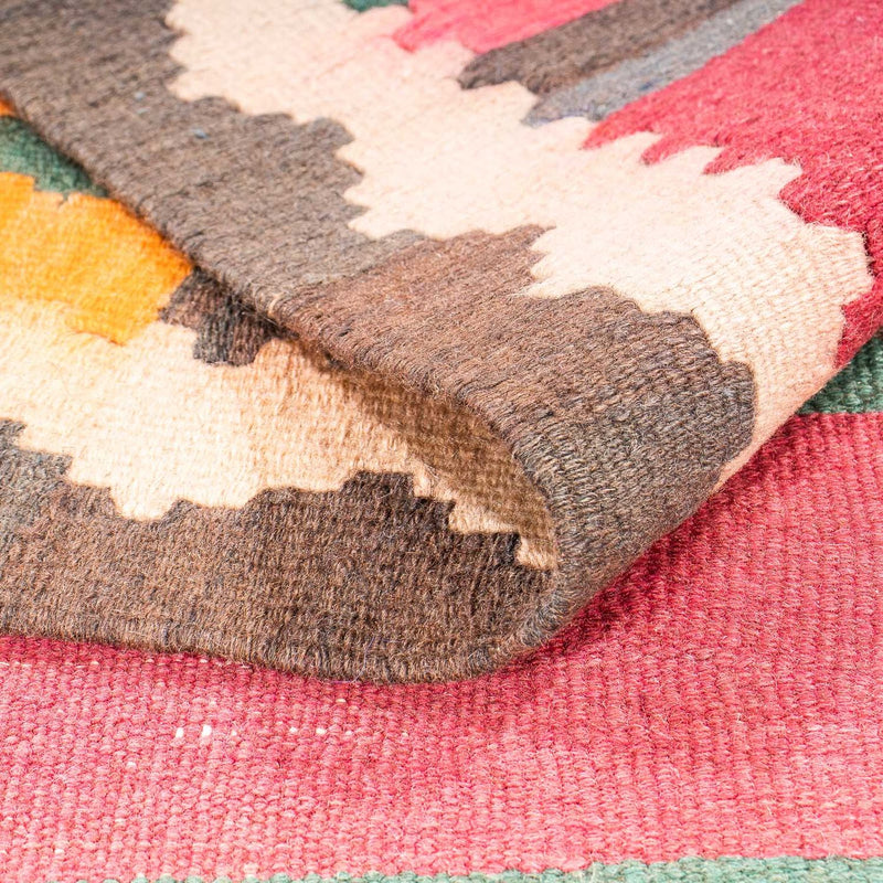 Tapis de couloir Tapis Kelim - Vieux - 400 x 142 cm - multicolore