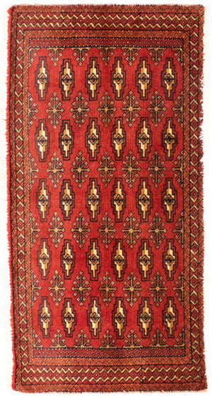 Tapis de couloir Tapis Turkaman - 100 x 50 cm - rouge