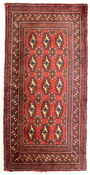 Tapis de couloir Tapis Turkaman - 100 x 50 cm - rouge
