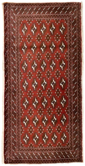Tapis Turkaman - 130 x 60 cm - rouge