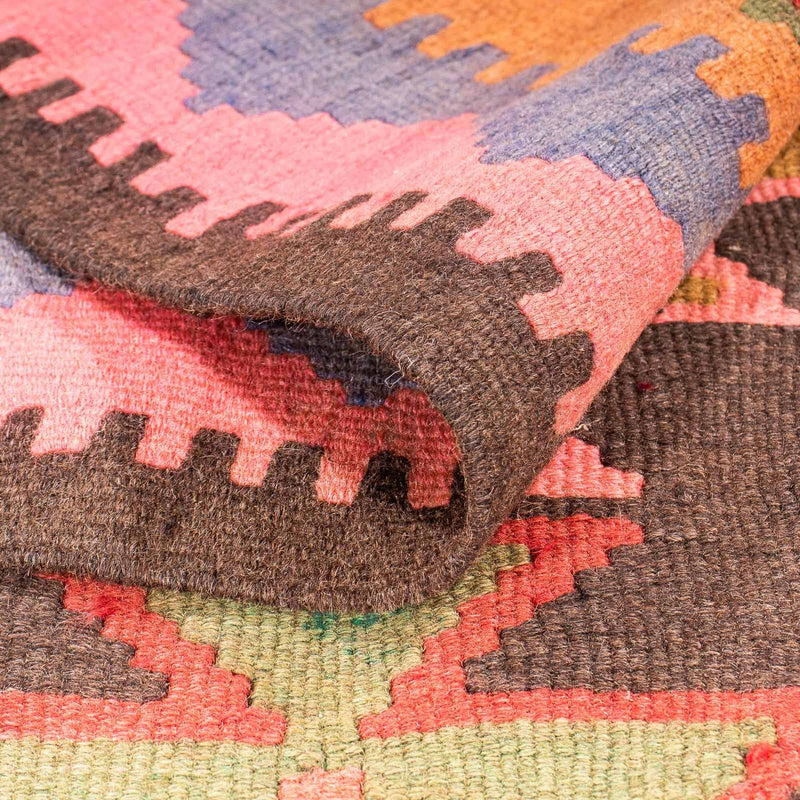 Tapis de couloir Tapis Kelim - Vieux - 330 x 155 cm - multicolore