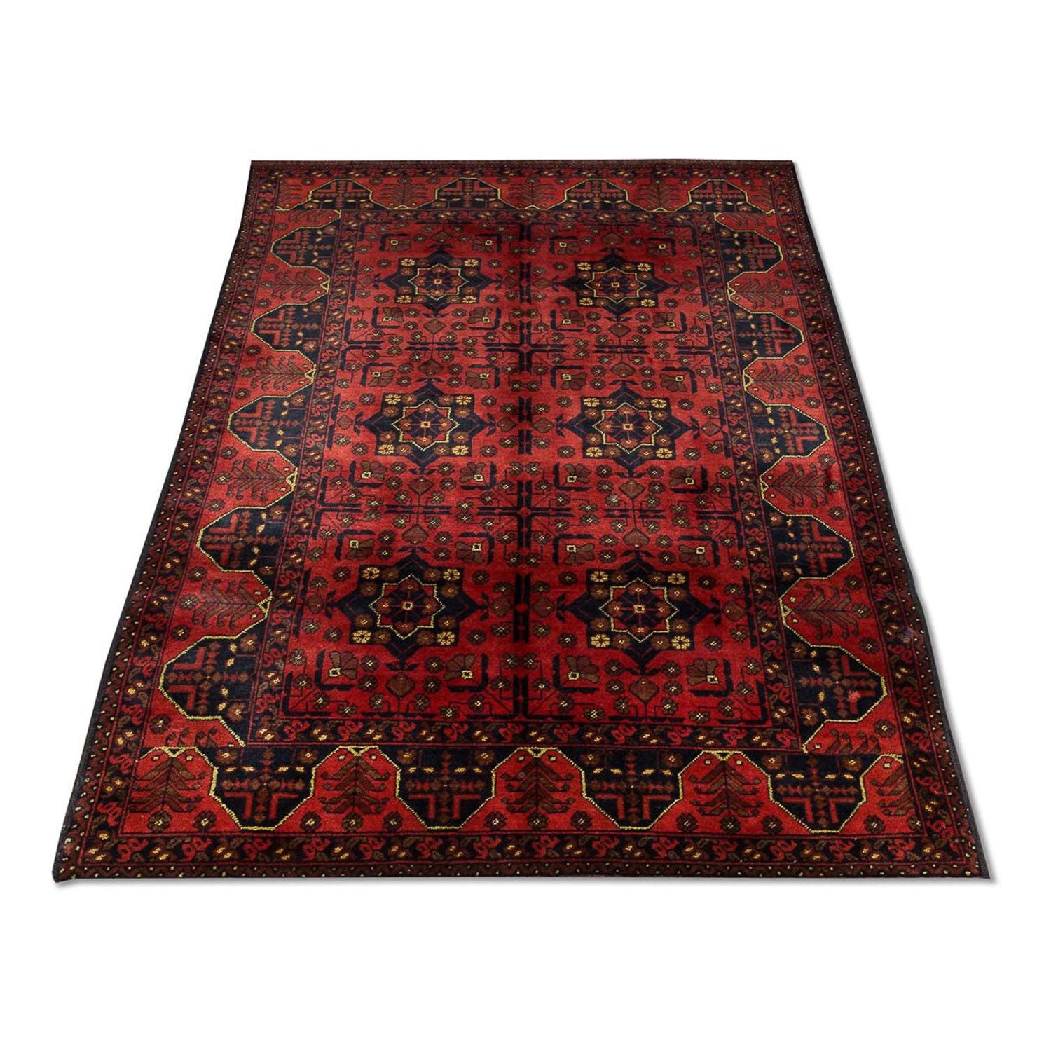 Tapis afghan - Kunduz - 196 x 124 cm - rouge