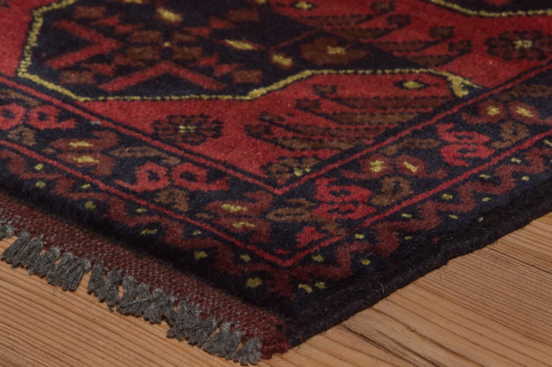 Tapis afghan - Kunduz - 196 x 124 cm - rouge