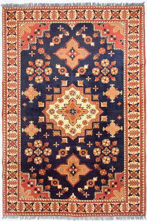 Tapis afghan - Hatschlu - 261 x 207 cm - bleu