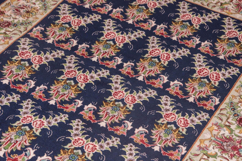 Tapis persan - Tabriz - Royal - 137 x 103 cm - bleu foncé