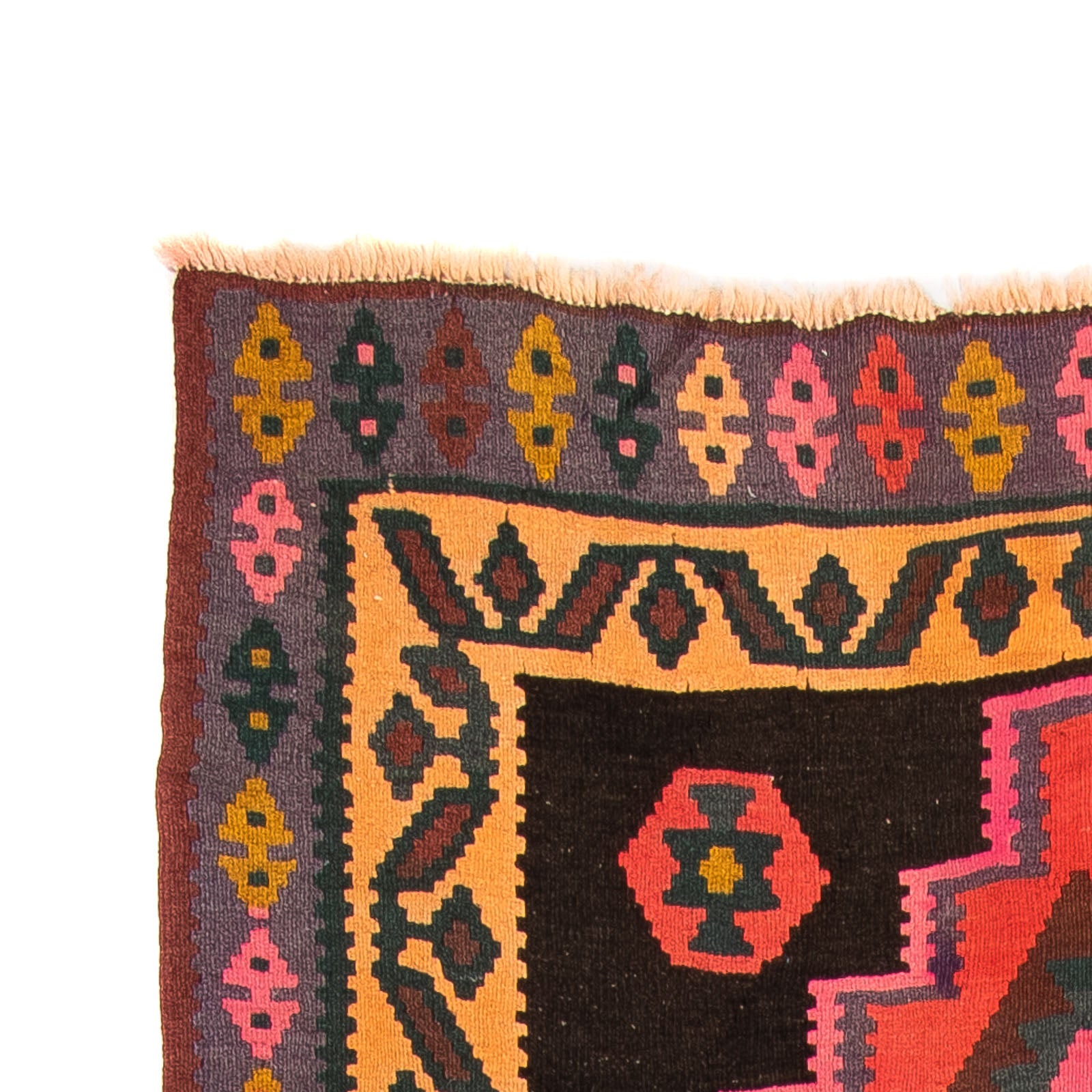 Tapis de couloir Tapis Kelim - Vieux - 300 x 150 cm - multicolore