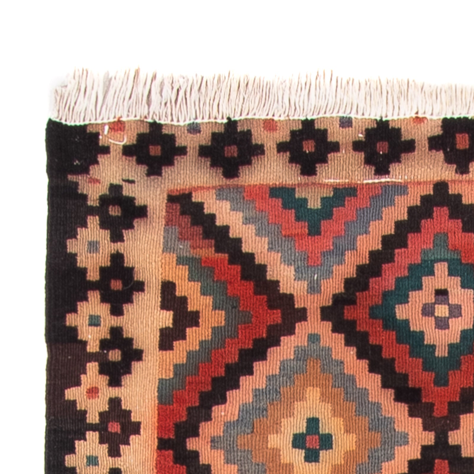 Tapis de couloir Tapis Kelim - Vieux - 225 x 112 cm - multicolore