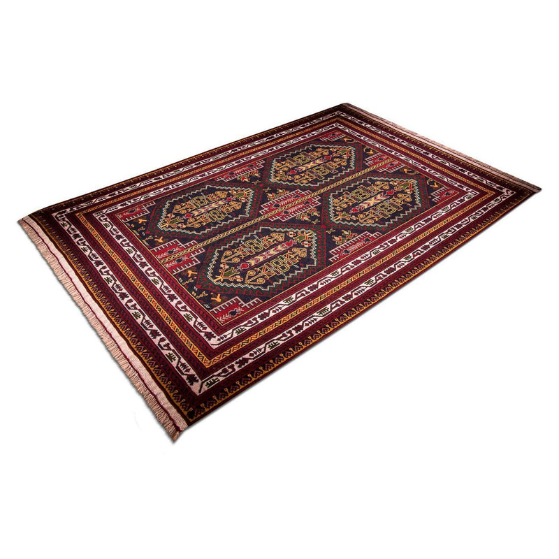 Tapis afghan - 145 x 92 cm - bleu