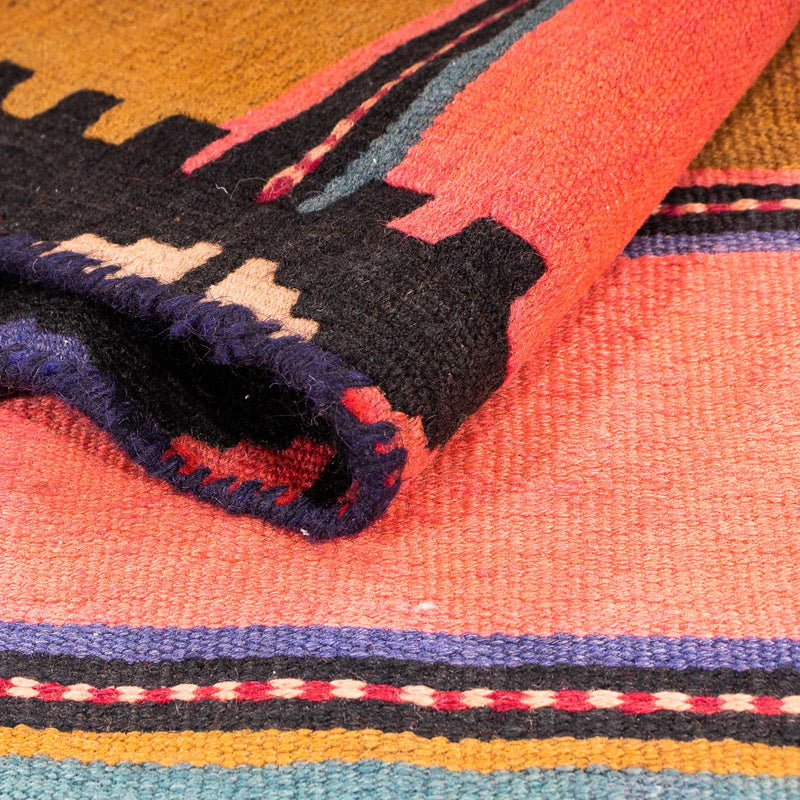 Tapis de couloir Tapis Kelim - Vieux - 370 x 137 cm - multicolore