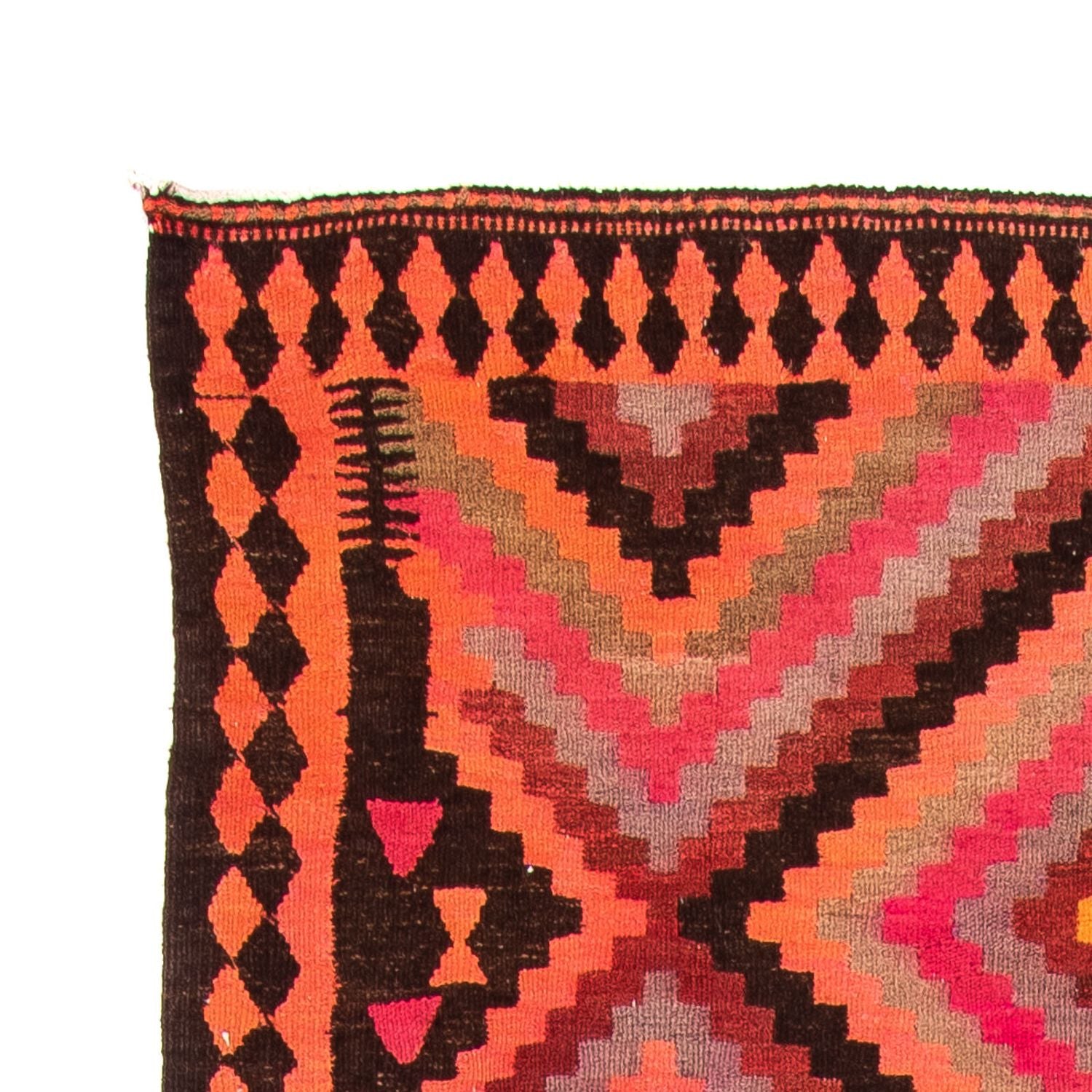Tapis de couloir Tapis Kelim - Vieux - 370 x 140 cm - multicolore