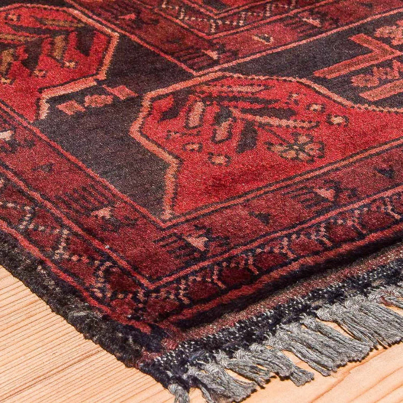 Tapis afghan - Kunduz - 138 x 96 cm - rouge