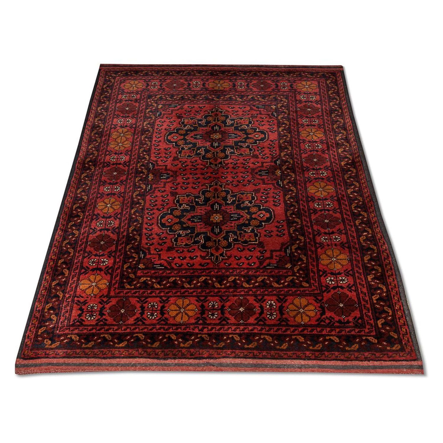 Tapis afghan - Kunduz - 138 x 96 cm - rouge