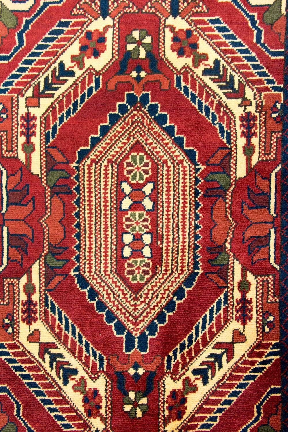 Tapis de couloir Tapis afghan - Hatschlu - 307 x 83 cm - rouge
