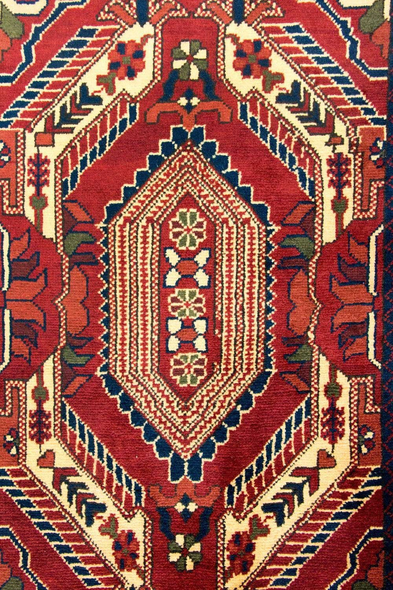 Tapis de couloir Tapis afghan - Hatschlu - 307 x 83 cm - rouge