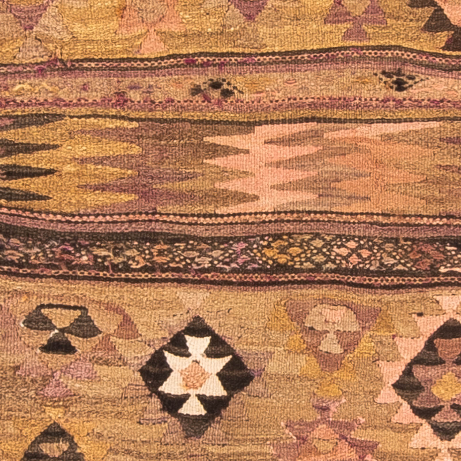 Tapis de couloir Tapis Kelim - Vieux - 260 x 110 cm - multicolore