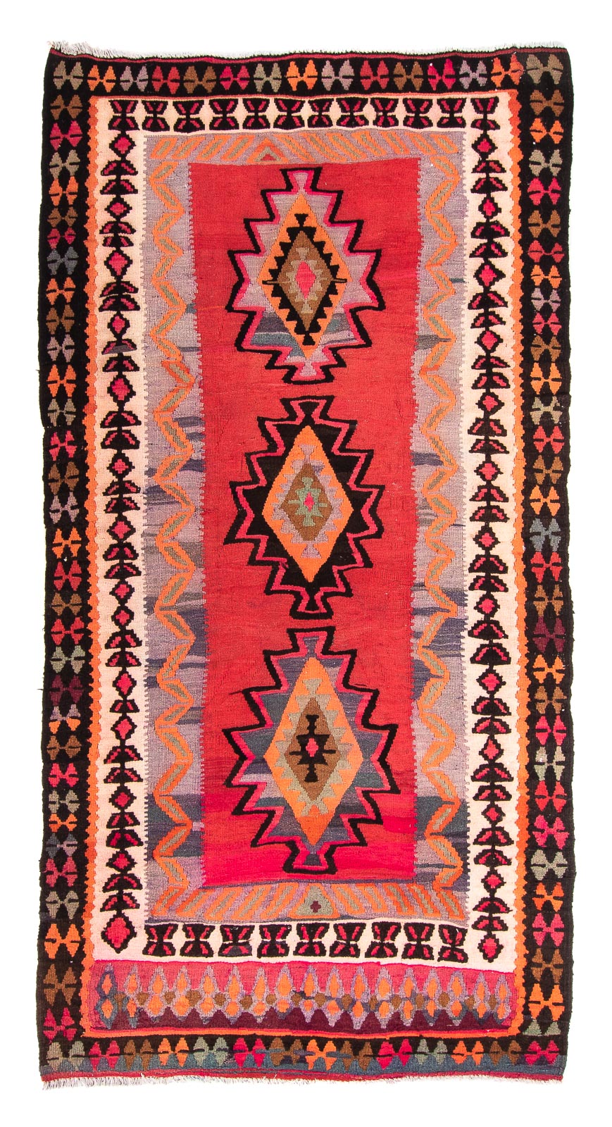 Tapis Kelim - Vieux - 280 x 142 cm - multicolore