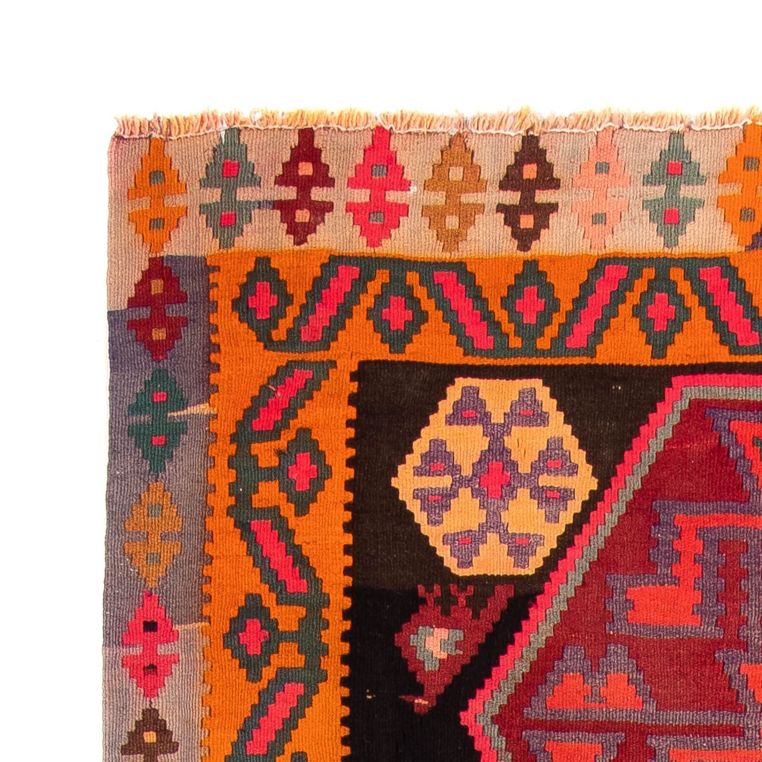 Tapis de couloir Tapis Kelim - Vieux - 330 x 155 cm - multicolore