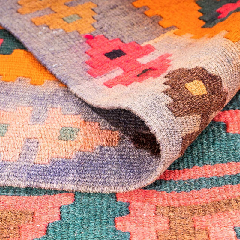 Tapis de couloir Tapis Kelim - Vieux - 330 x 155 cm - multicolore
