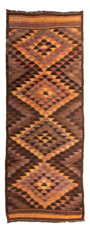 Tapis de couloir Tapis Kelim - Vieux - 380 x 145 cm - multicolore