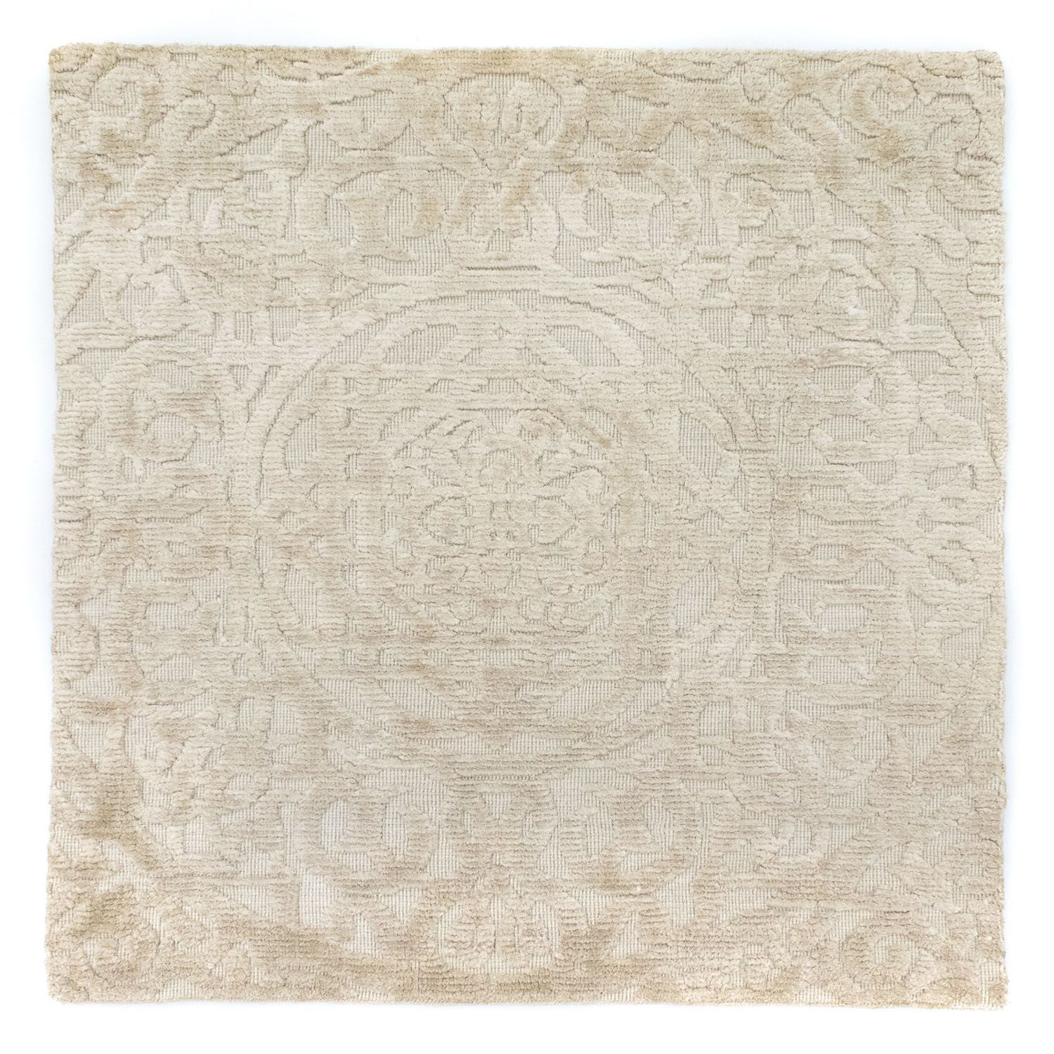 Tapis en laine carré  - 67 x 66 cm - beige