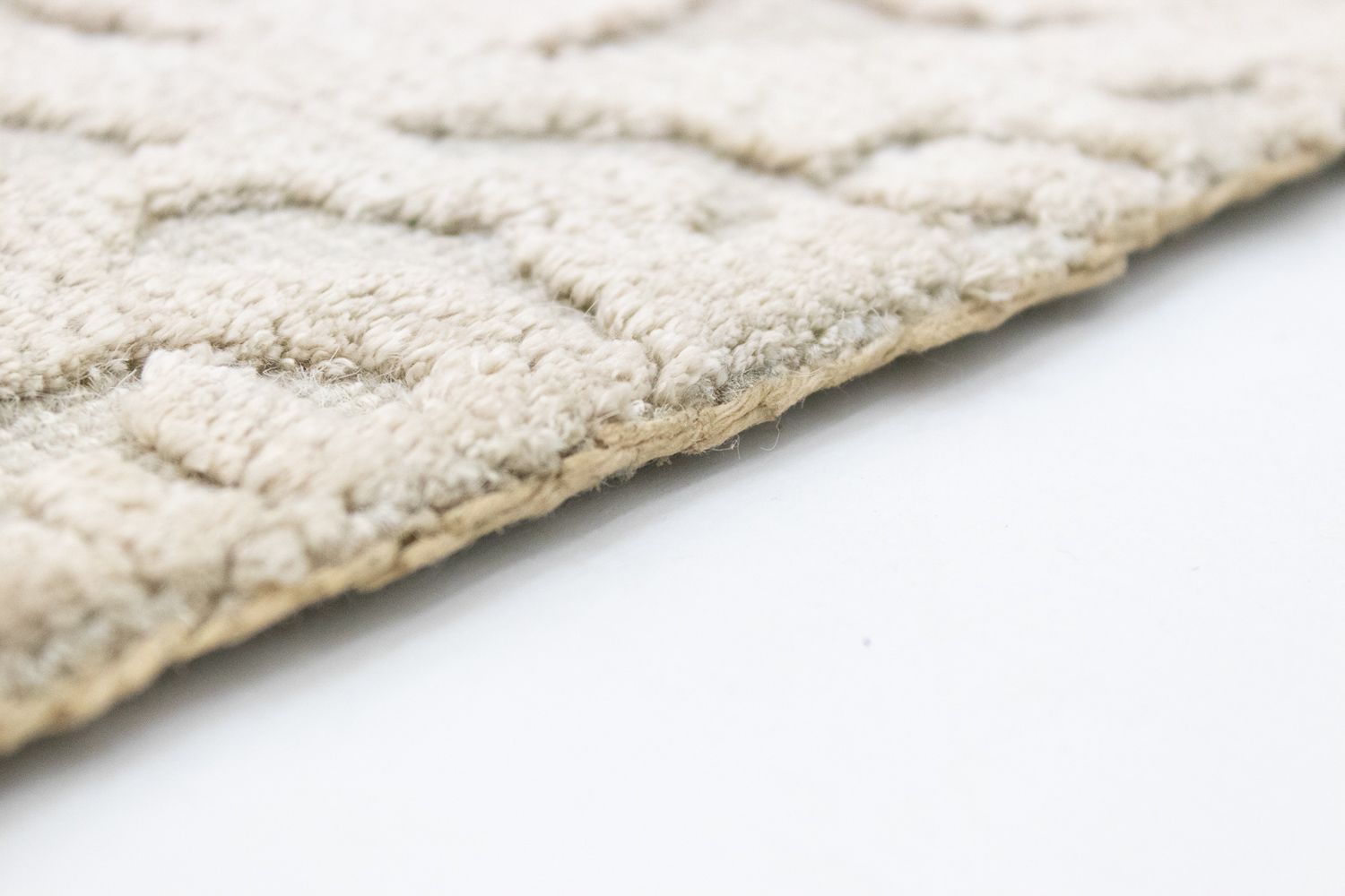 Tapis en laine carré  - 67 x 66 cm - beige