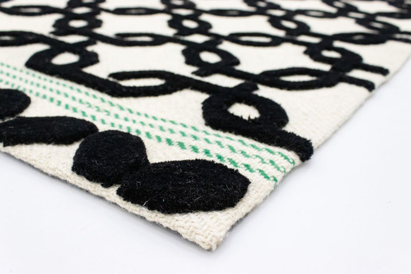 Tapis en laine - 132 x 95 cm - beige