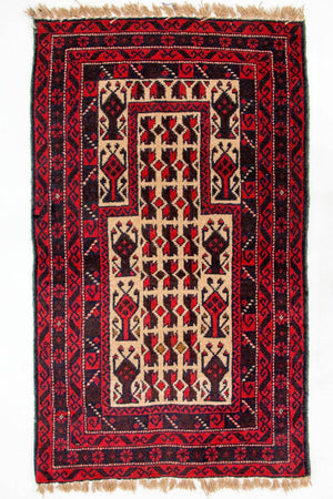 Tapis Belutsch - 125 x 74 cm - rouge
