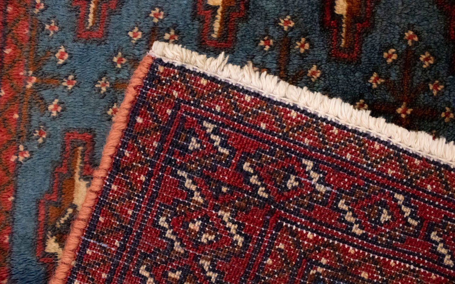 Tapis Turkaman - 130 x 60 cm - bleu