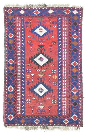 Tapis Belutsch - 128 x 77 cm - rouge