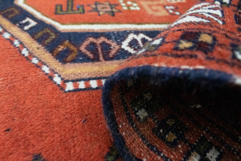 Tapis Turkaman - 160 x 125 cm - orange