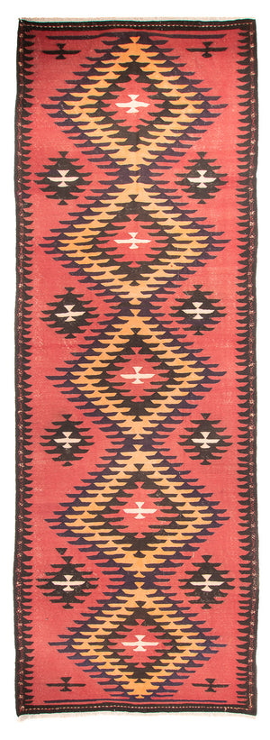 Tapis de couloir Tapis Kelim - Vieux - 435 x 150 cm - rouge clair