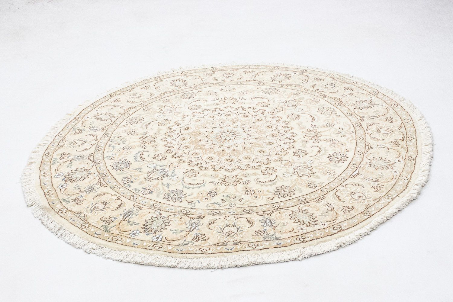 Tapis persan - Nain - Royal ronde  - 150 x 150 cm - beige
