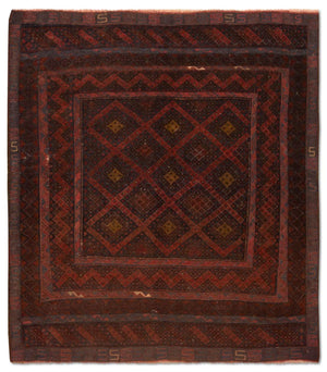Tapis Kelim - Oriental - 139 x 118 cm - marron