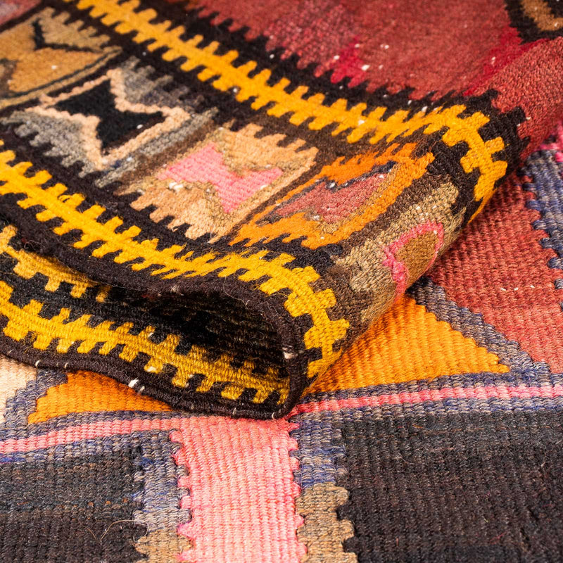 Tapis de couloir Tapis Kelim - Vieux - 375 x 130 cm - multicolore