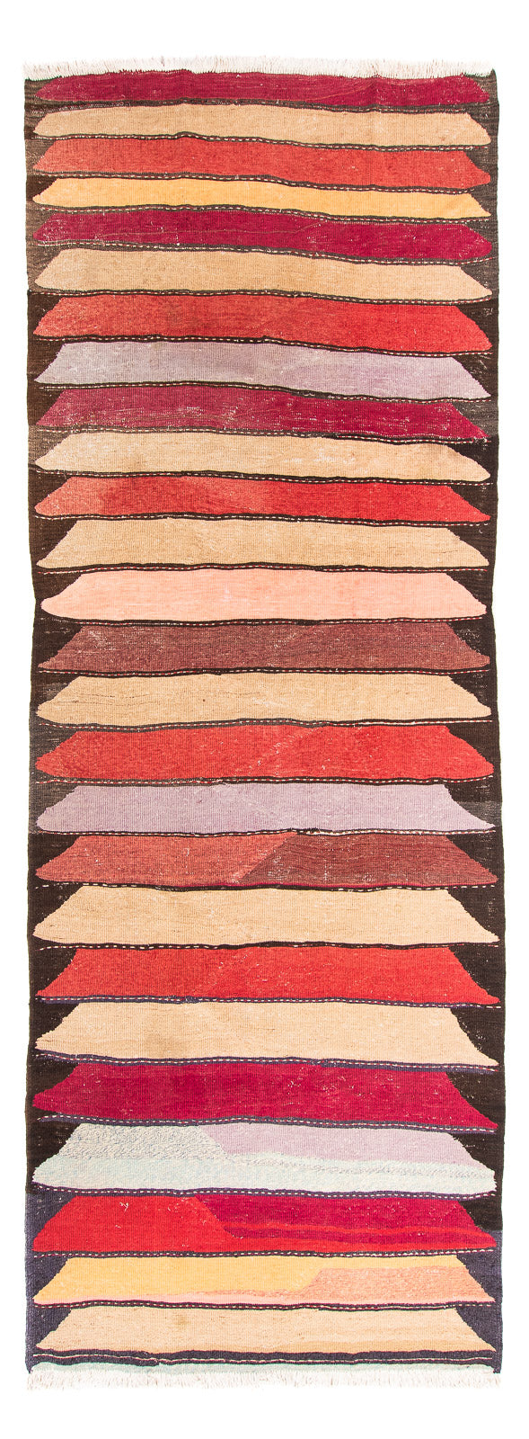 Tapis de couloir Tapis Kelim - Vieux - 320 x 150 cm - multicolore