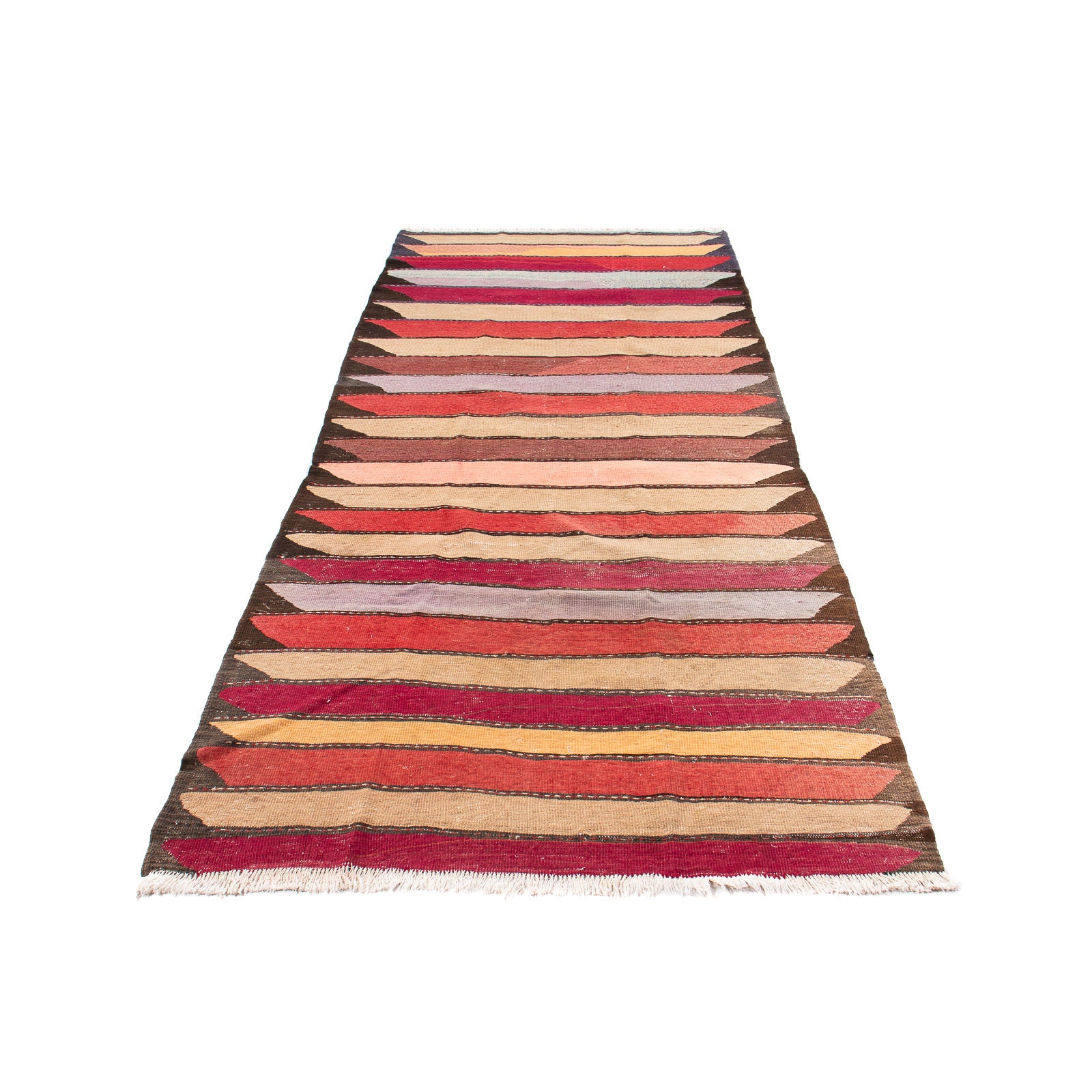 Tapis de couloir Tapis Kelim - Vieux - 320 x 150 cm - multicolore