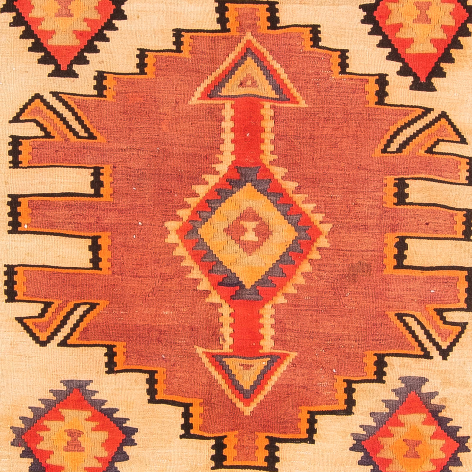 Tapis de couloir Tapis Kelim - Vieux - 300 x 150 cm - multicolore