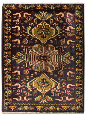 Tapis persan - Classique - 90 x 70 cm - bleu foncé