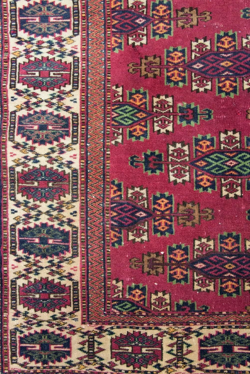 Tapis afghan - Boukhara - 106 x 94 cm - rouge