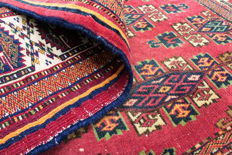 Tapis afghan - Boukhara - 106 x 94 cm - rouge