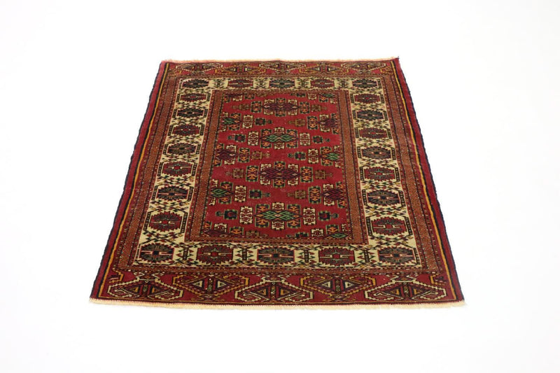 Tapis afghan - Boukhara - 106 x 94 cm - rouge