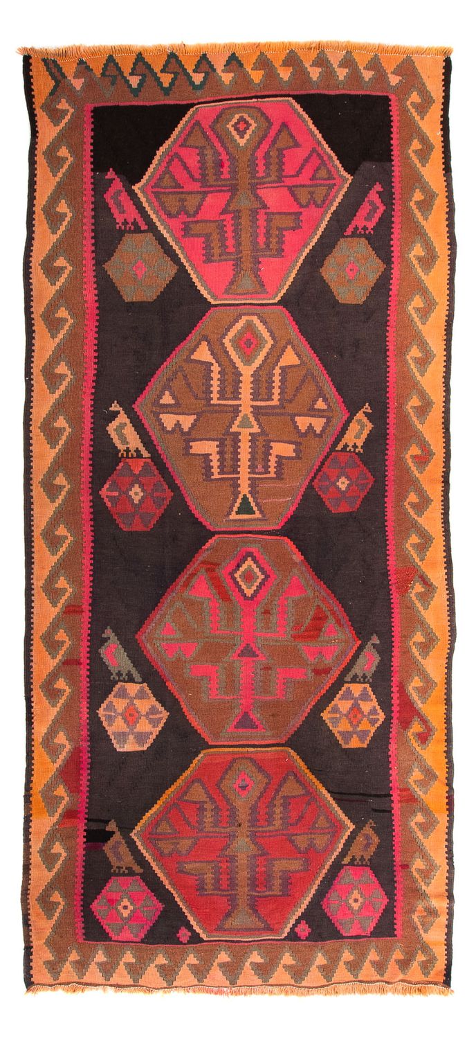 Tapis de couloir Tapis Kelim - Vieux - 340 x 150 cm - multicolore