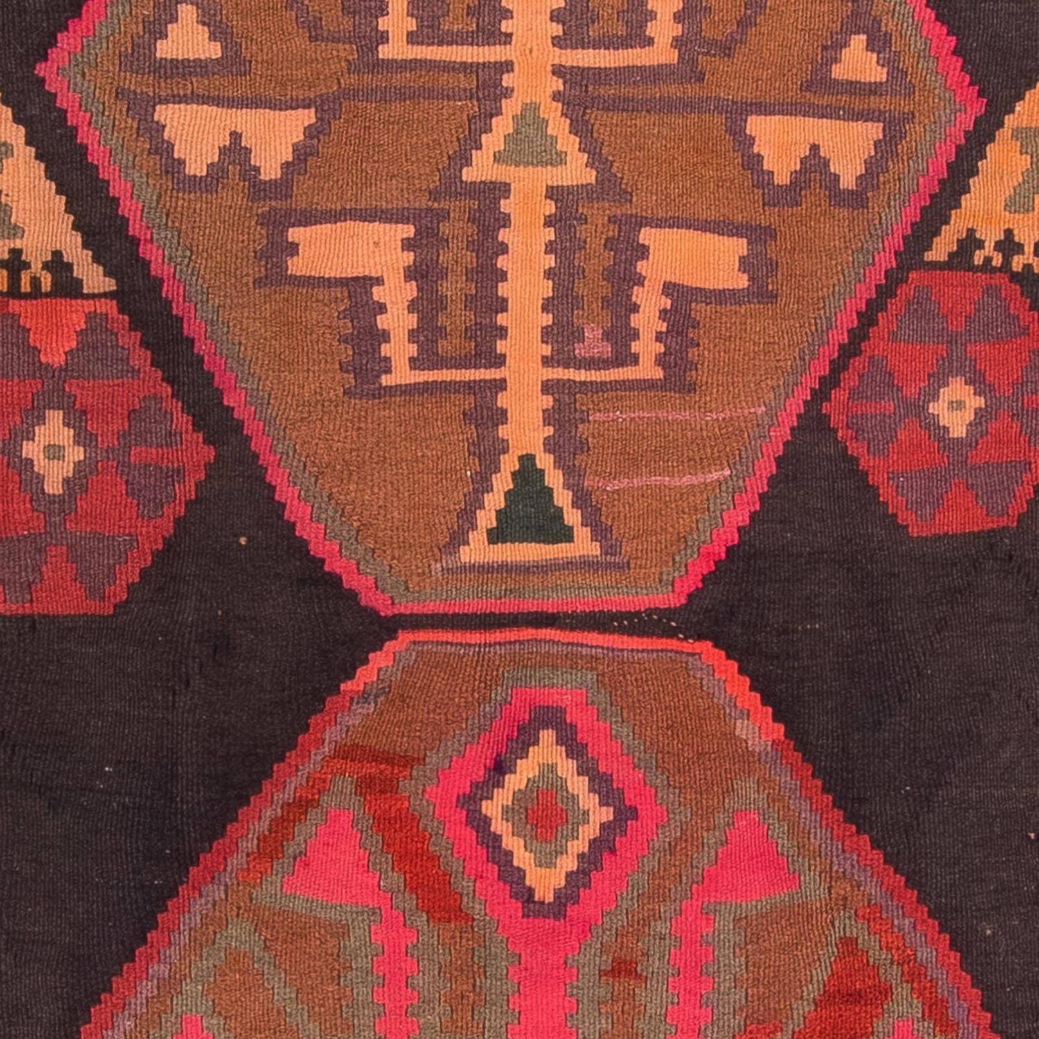 Tapis de couloir Tapis Kelim - Vieux - 340 x 150 cm - multicolore