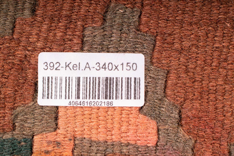 Tapis de couloir Tapis Kelim - Vieux - 340 x 150 cm - multicolore